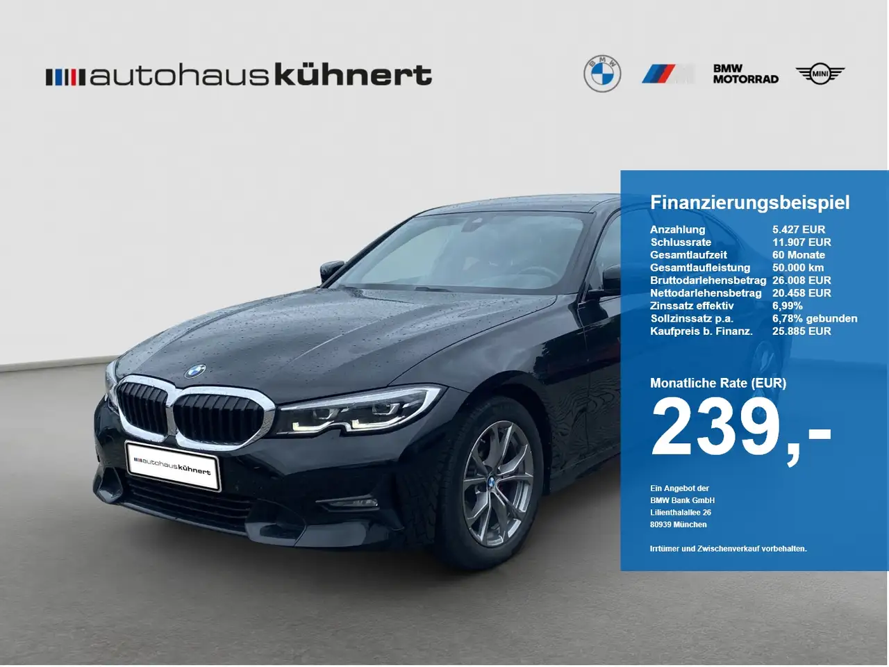 BMW 320 d Limousine Sport Line LED DrvAss AHK HUD RFK DAB — photo 1 of 15
