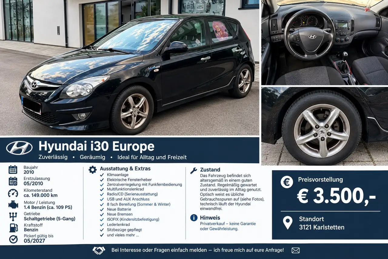 Hyundai i30 1,4 CVVT ISG Europe blue drive — photo 1 of 4