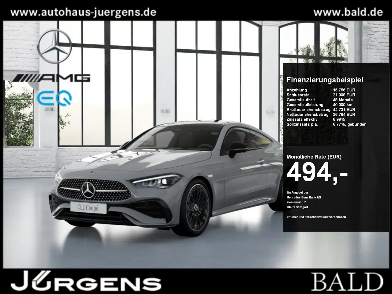 Mercedes-Benz CLE 220 d Cp AMG-Sport/Pano/Burm/Distr/Memo/360° — photo 1 of 10