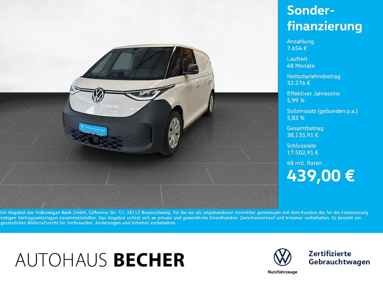 Volkswagen ID. Buzz Cargo ID.Buzz Cargo 150 kW /AHK/Navi/LED/Rückfahrkam — photo 1 of 18