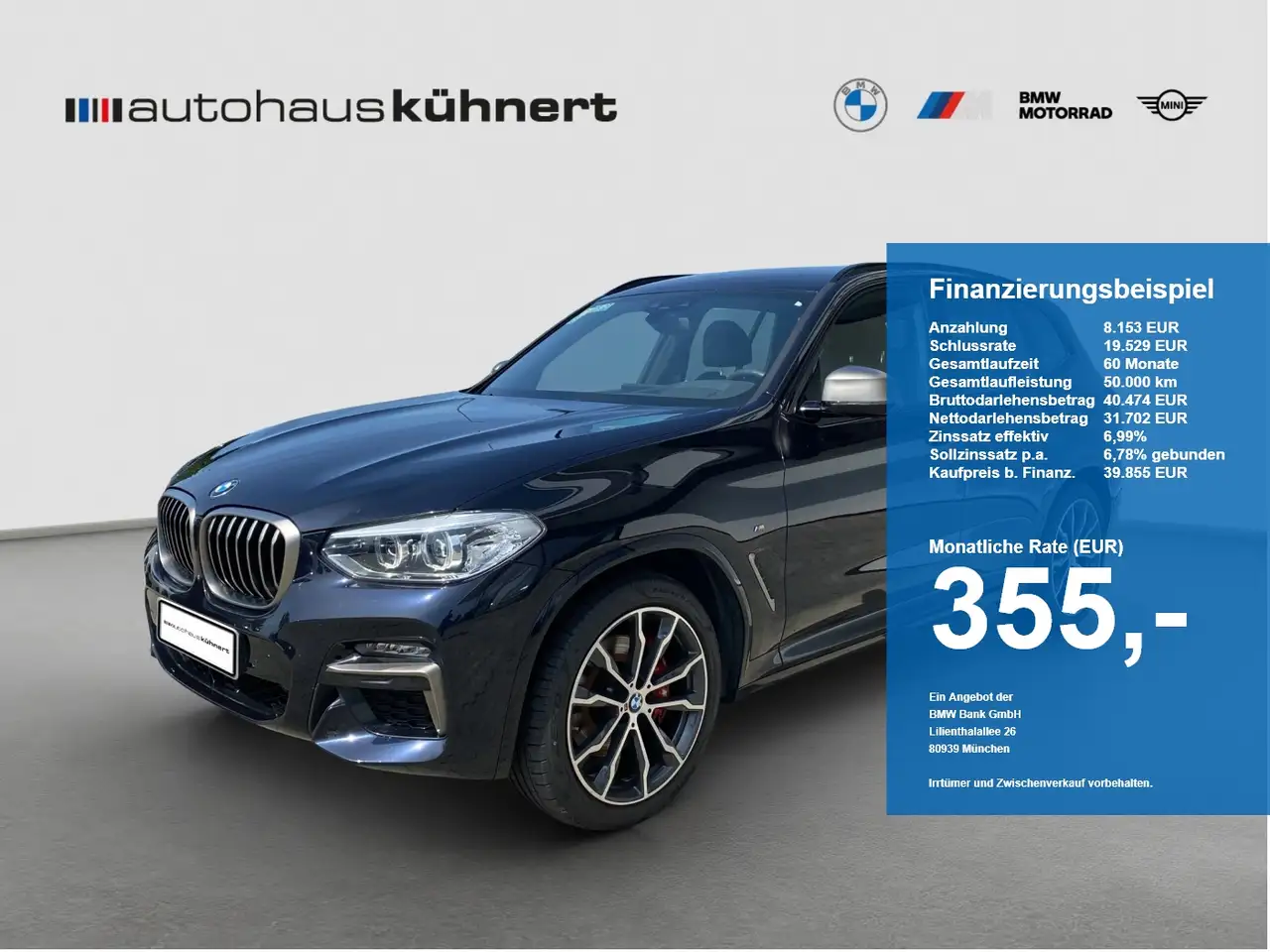 BMW X3 M i AHK/SpurAss/AHK/HUD/HiFi/Alarm/ParkAssist — photo 1 of 15