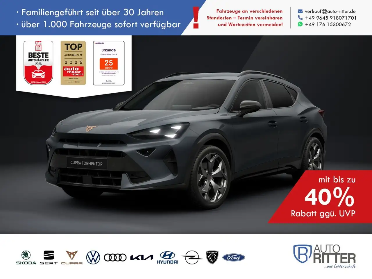 CUPRA Formentor ACC|AHK|RFK|LED|Carplay|Klima|PDC|SHZ — photo 1 of 5