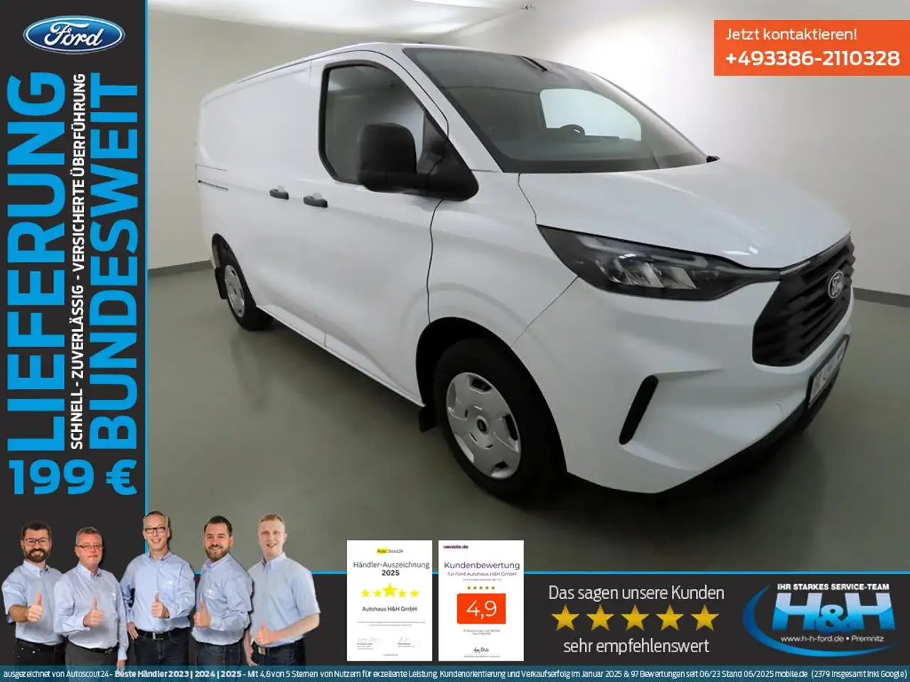 Ford Transit Custom 2.0 280 L1 Trend AHK+WürthRegale — photo 1 of 38