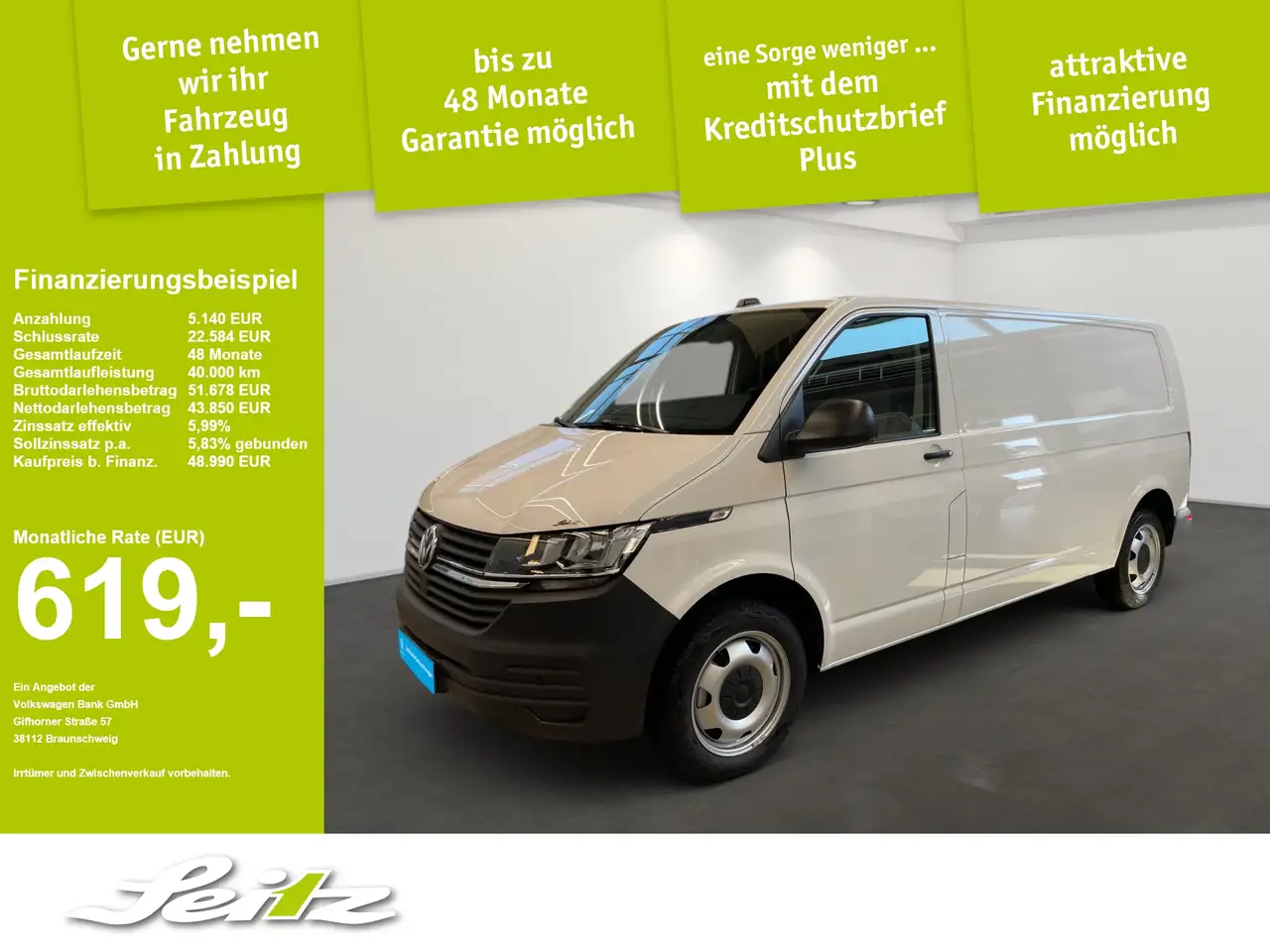 Volkswagen T6 Transporter Kasten 2.0 TDI LR *ACC*KAMERA* — photo 1 of 19