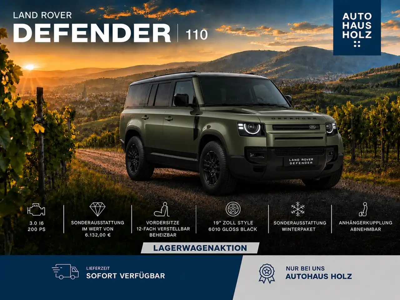 Land Rover Defender NEUWAGENAKTION 110er! 19ZOLL SCHWARZ - SCHWARZ PAK — photo 1 of 9