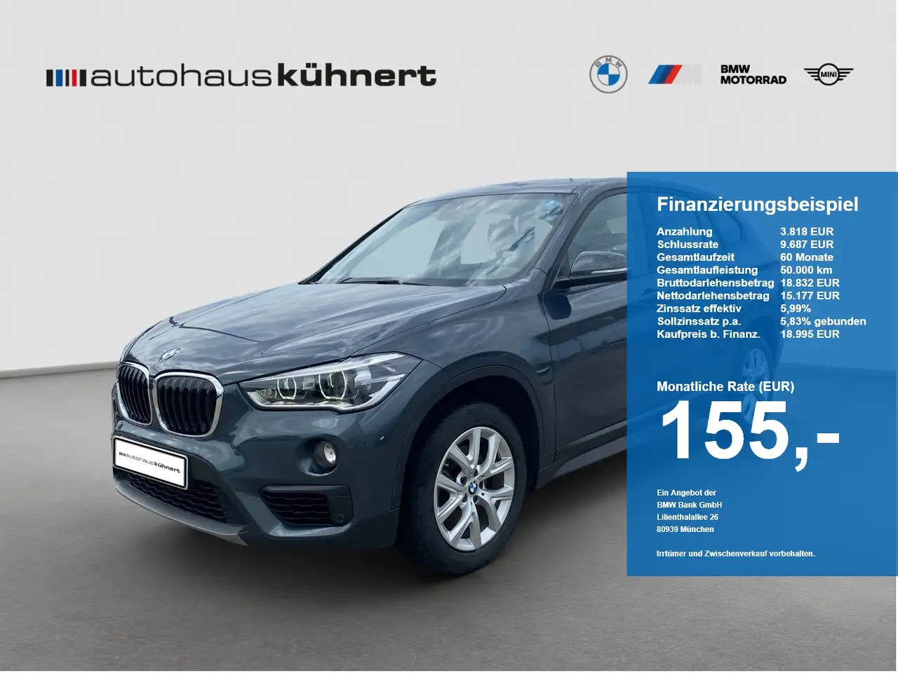 BMW X1 sDrive18i Advantage LED AHK Navi PDC RFK Tempo — photo 1 of 15