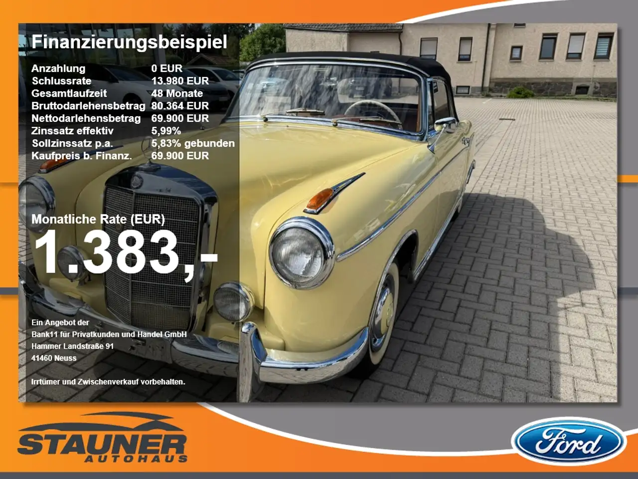Mercedes-Benz 220 S Cabriolet Automatik Ponton Beige AUT Leder — photo 1 of 19