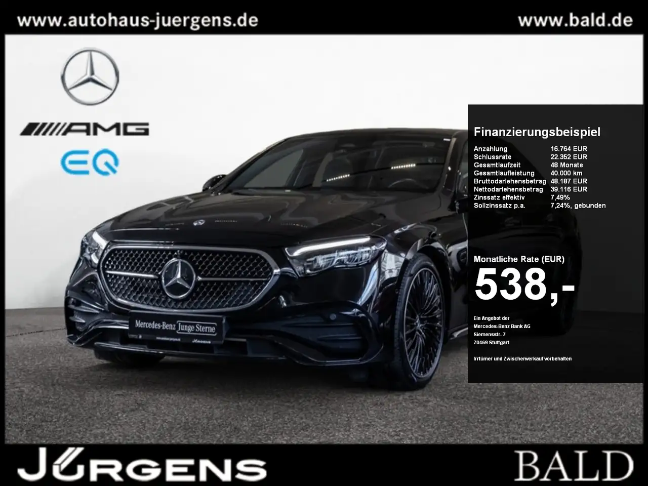 Mercedes-Benz E 200 AMG-Sport/Super/360/Pano/Night/Totw/20' — photo 1 of 15