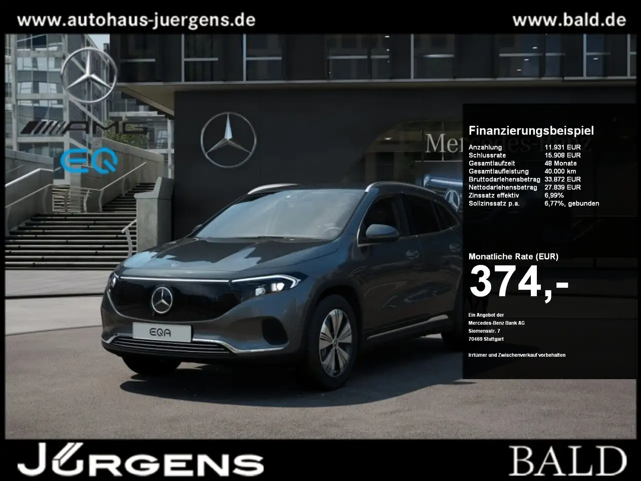 Mercedes-Benz EQA 300 4MATIC Progressive+Distr+Ambiente+AHK — photo 1 of 10