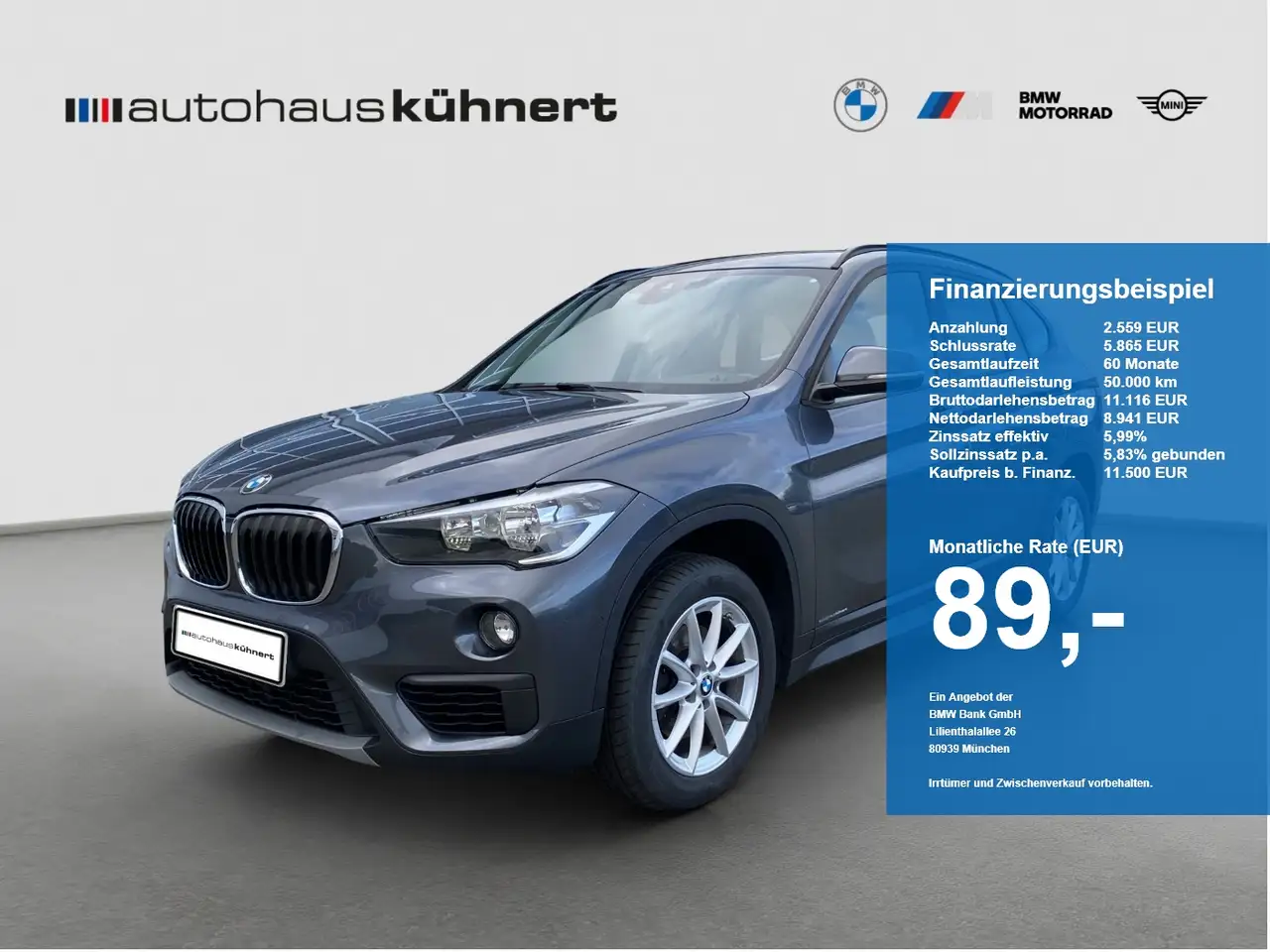 BMW X1 sDrive 18i AHK Nav PDC +nur an Händler/Export+ — photo 1 of 20