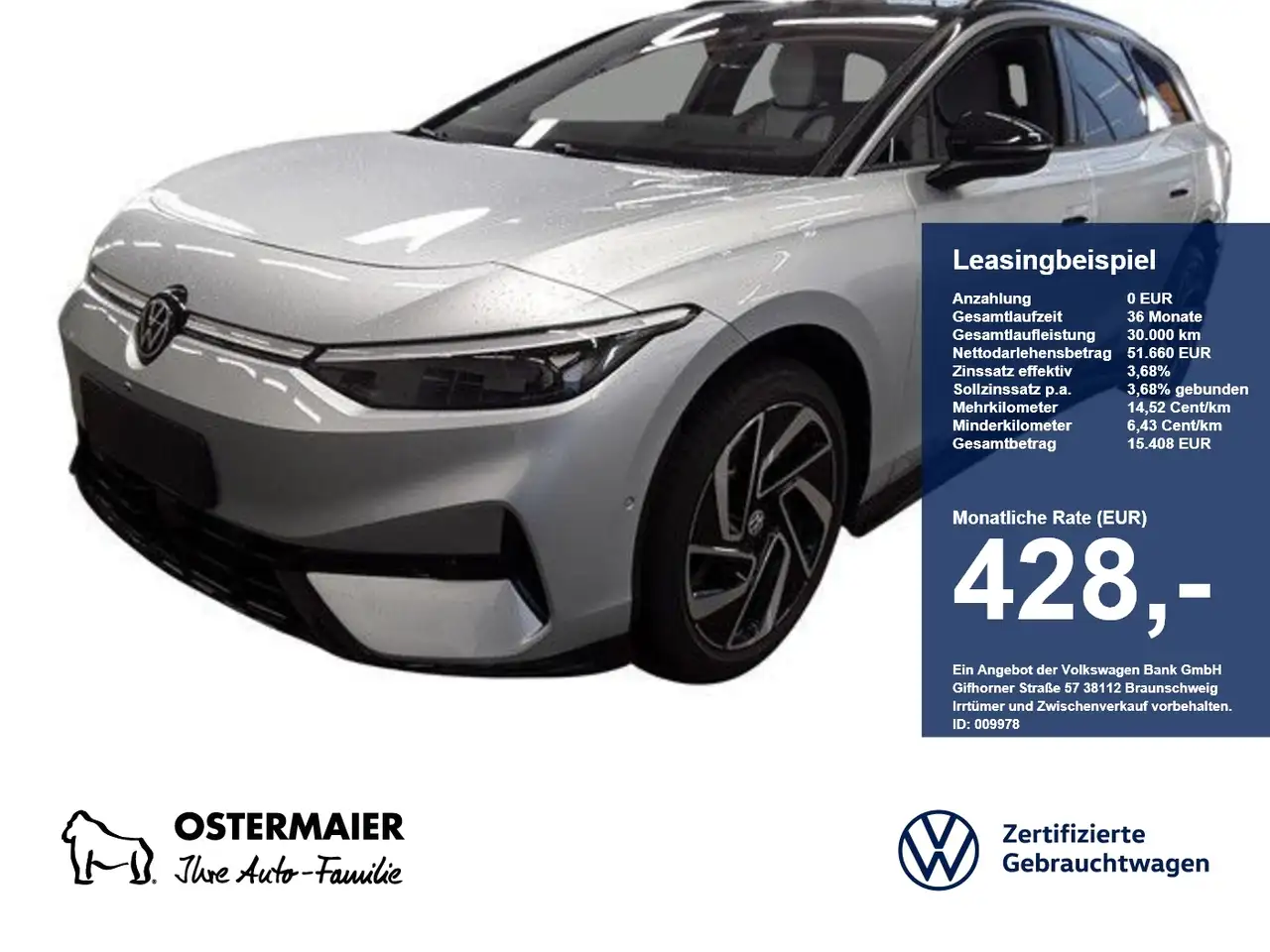 Volkswagen ID.7 Tourer PRO S 286PS NP.80T AHK.PANO.NAVIPRO.5JG.HEA — photo 1 of 6