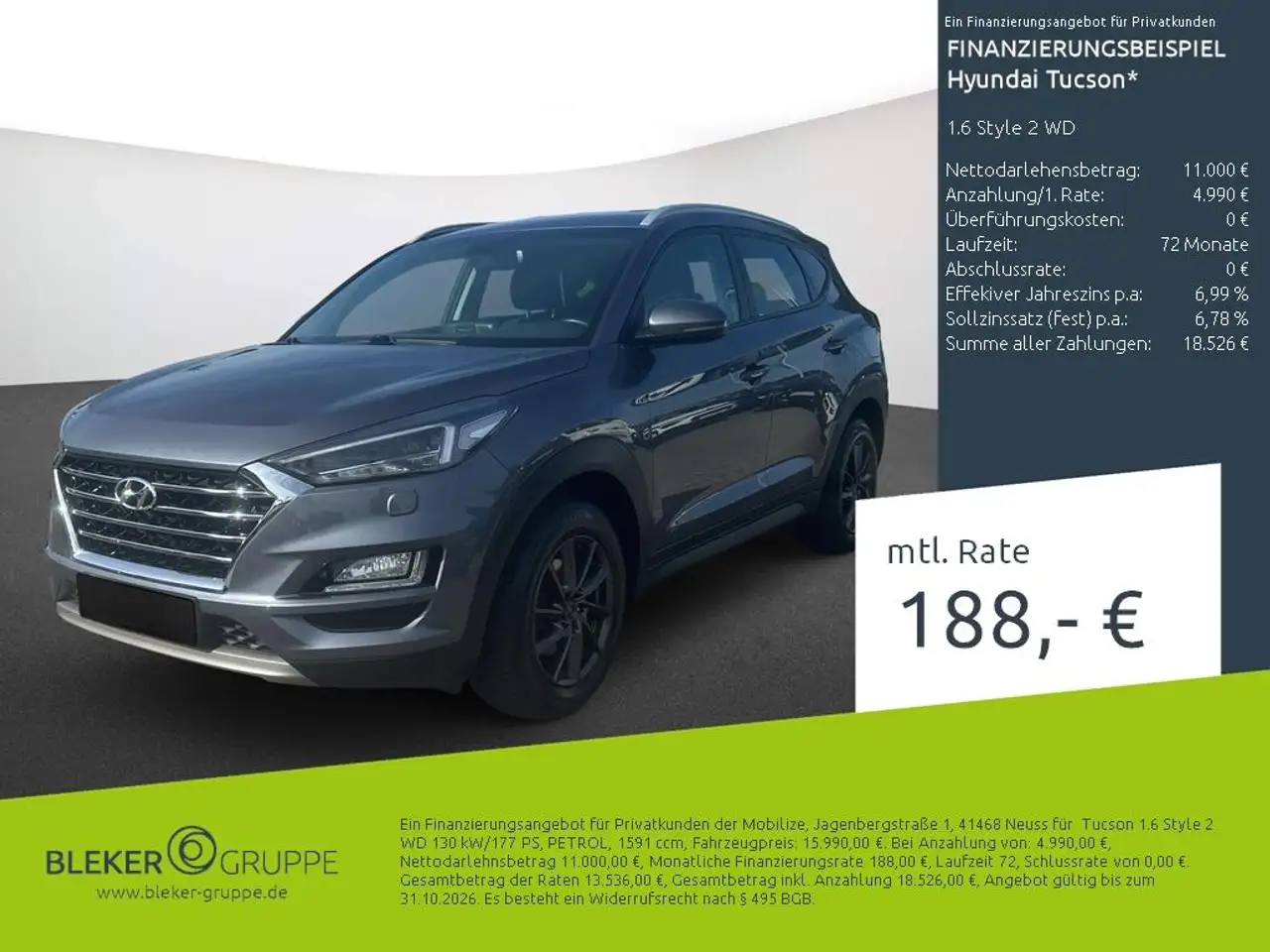 Hyundai TUCSON 1.6 Style 2 WD — photo 1 of 17