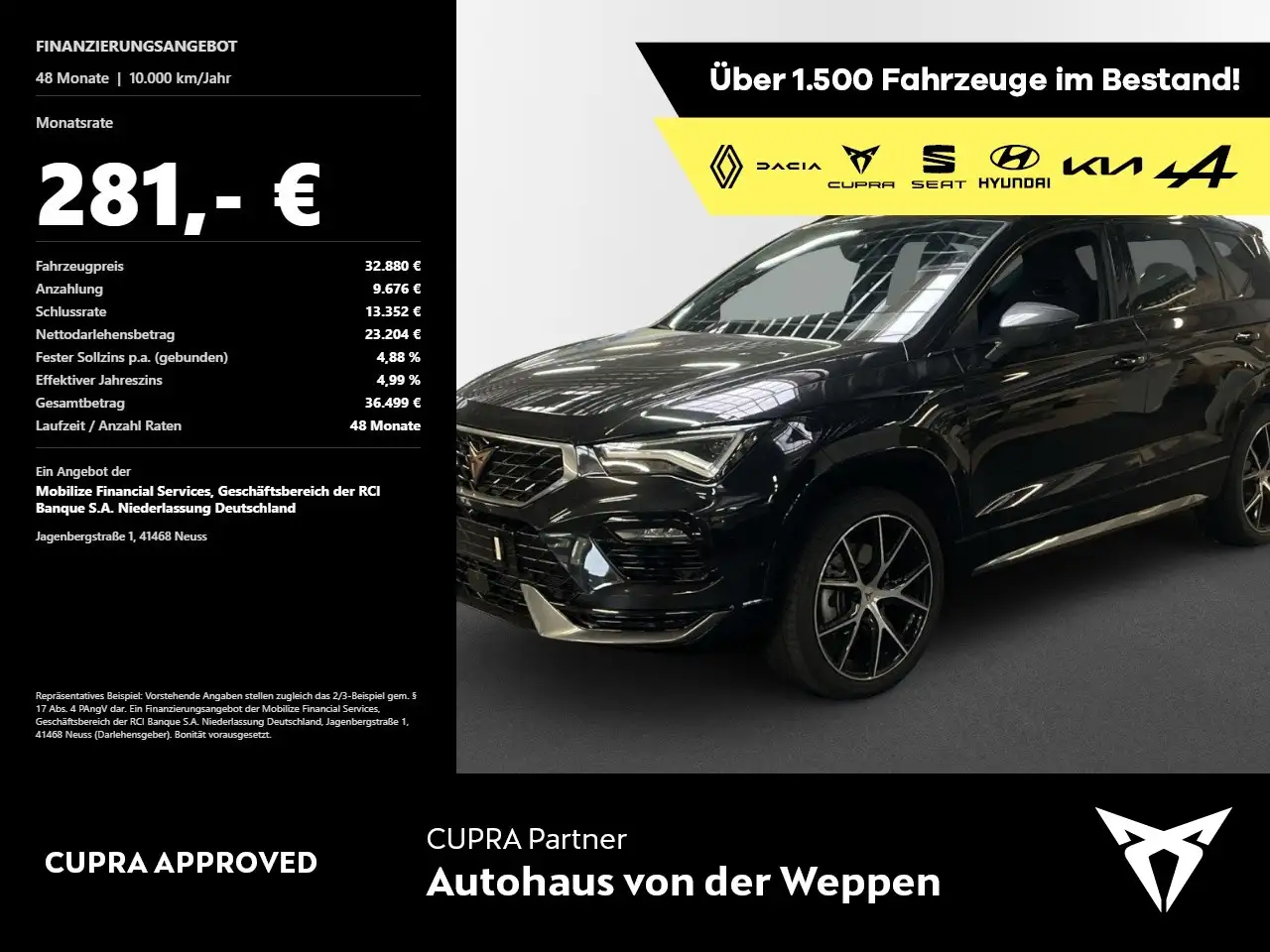 CUPRA Ateca 2.0 TSI SHZ, Travel Ass. Klima Navi — photo 1 of 15