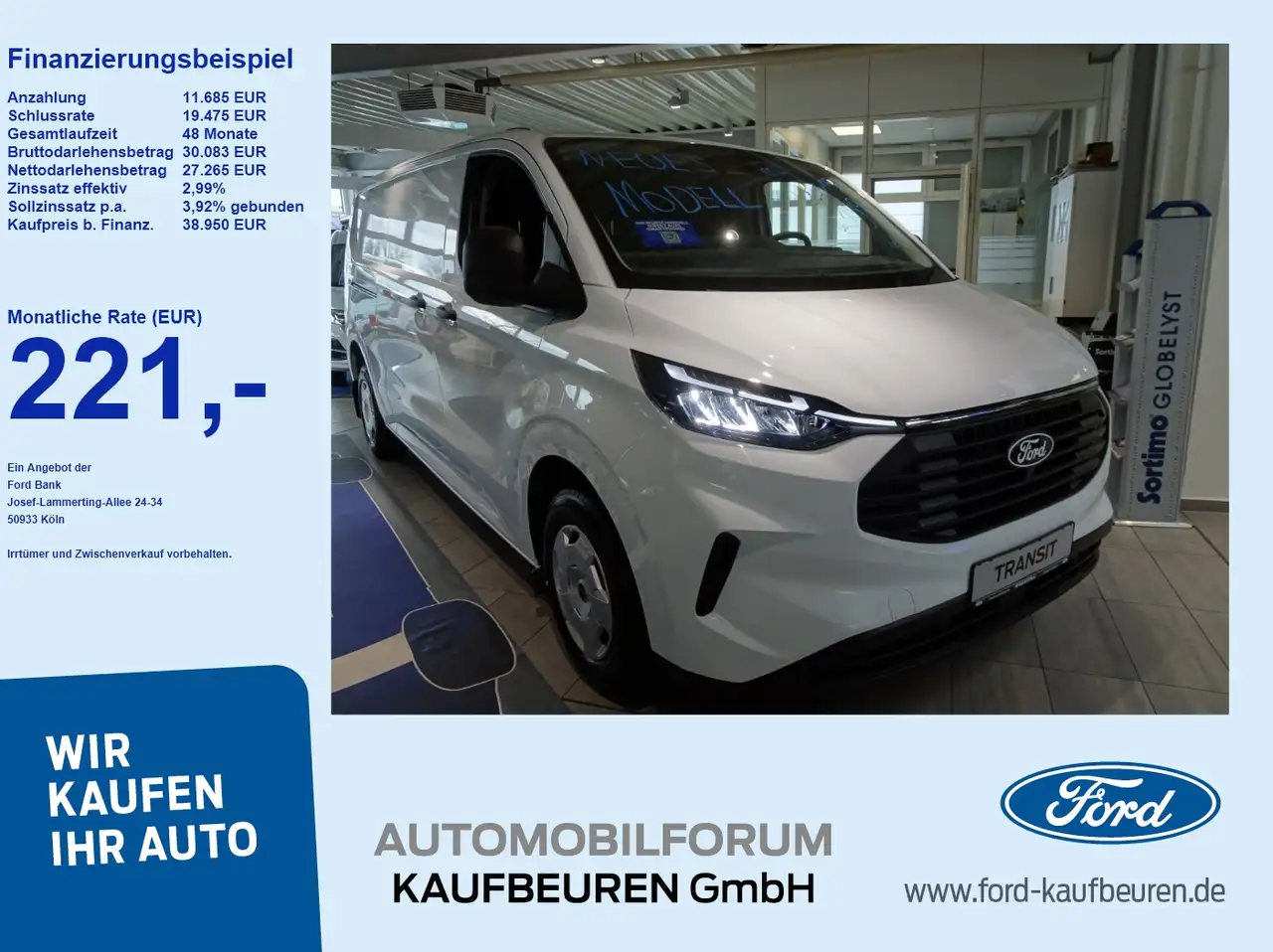Ford Transit Custom Kasten Trend 320 L2 ACC*PDC*CAM* — photo 1 of 21
