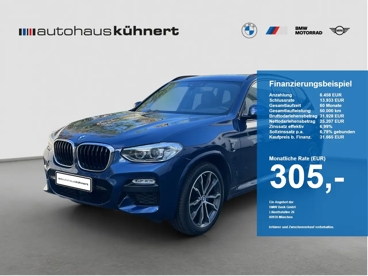 BMW X3 xDrive 20d M-Sport LED ACC AHK HUD NaviPro — photo 1 of 20