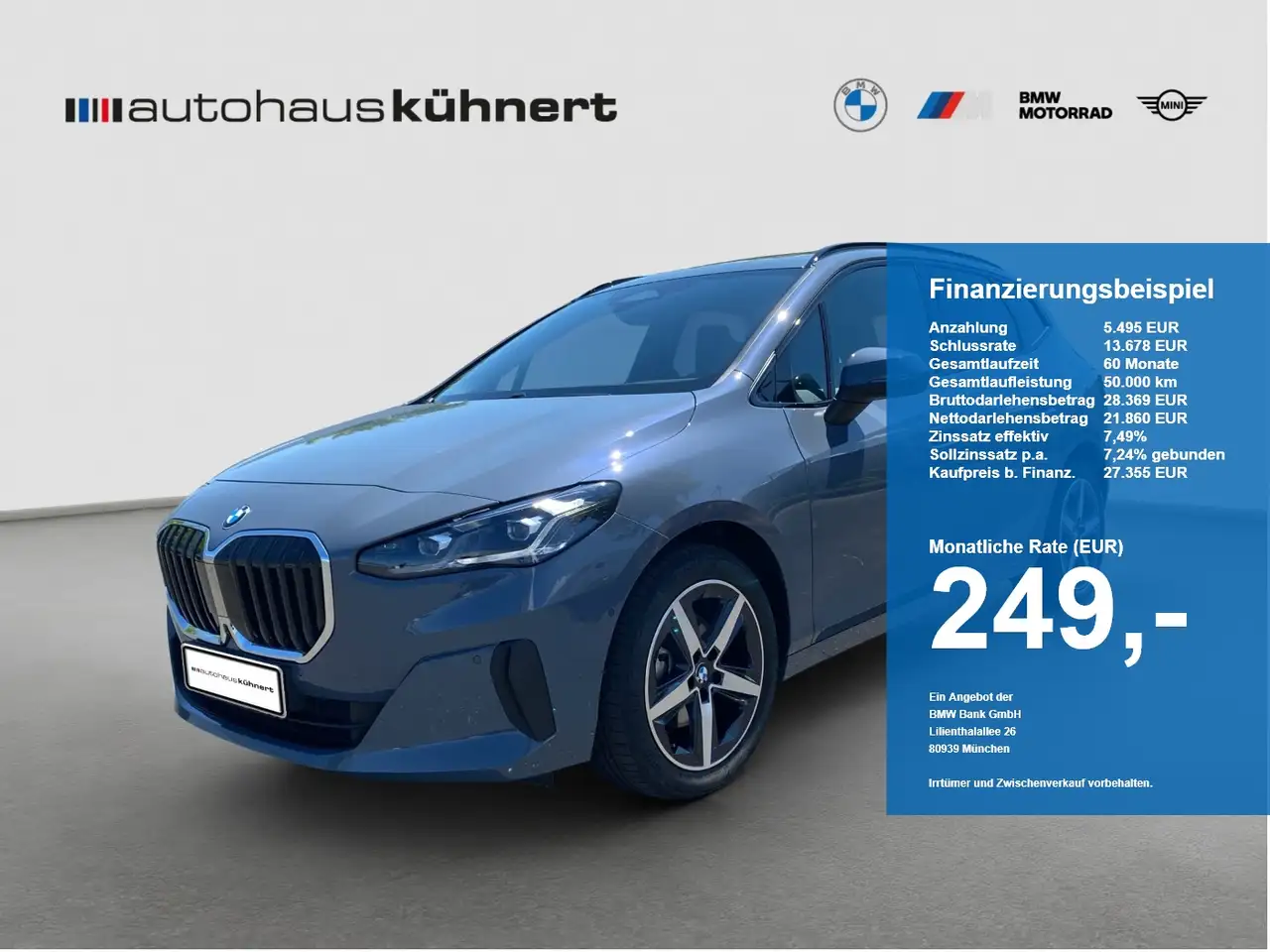 BMW 220 220i Active Tourer ACC Sportsitze SpurA 360° AHK H — photo 1 of 20
