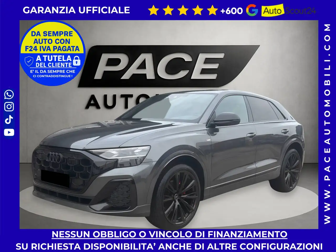 Audi Q8 50 TDI CERCHI SLINE S LINE S-LINE BLACK 23" TETTO — photo 1 of 15