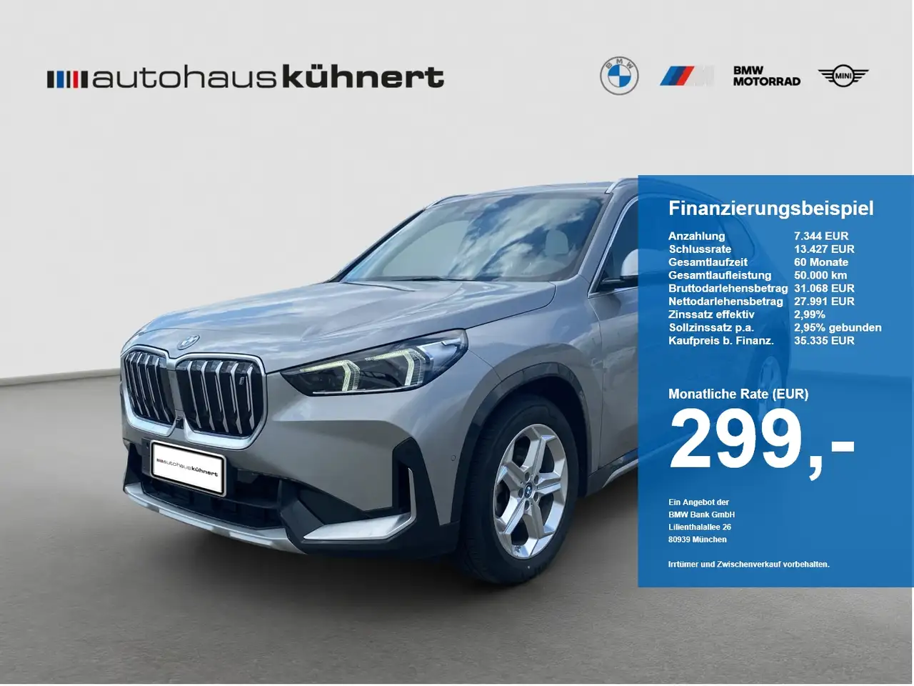 BMW iX1 xDrive30 ACC/AHK/SpurAss/360°/HUD/ParkAss. — photo 1 of 15