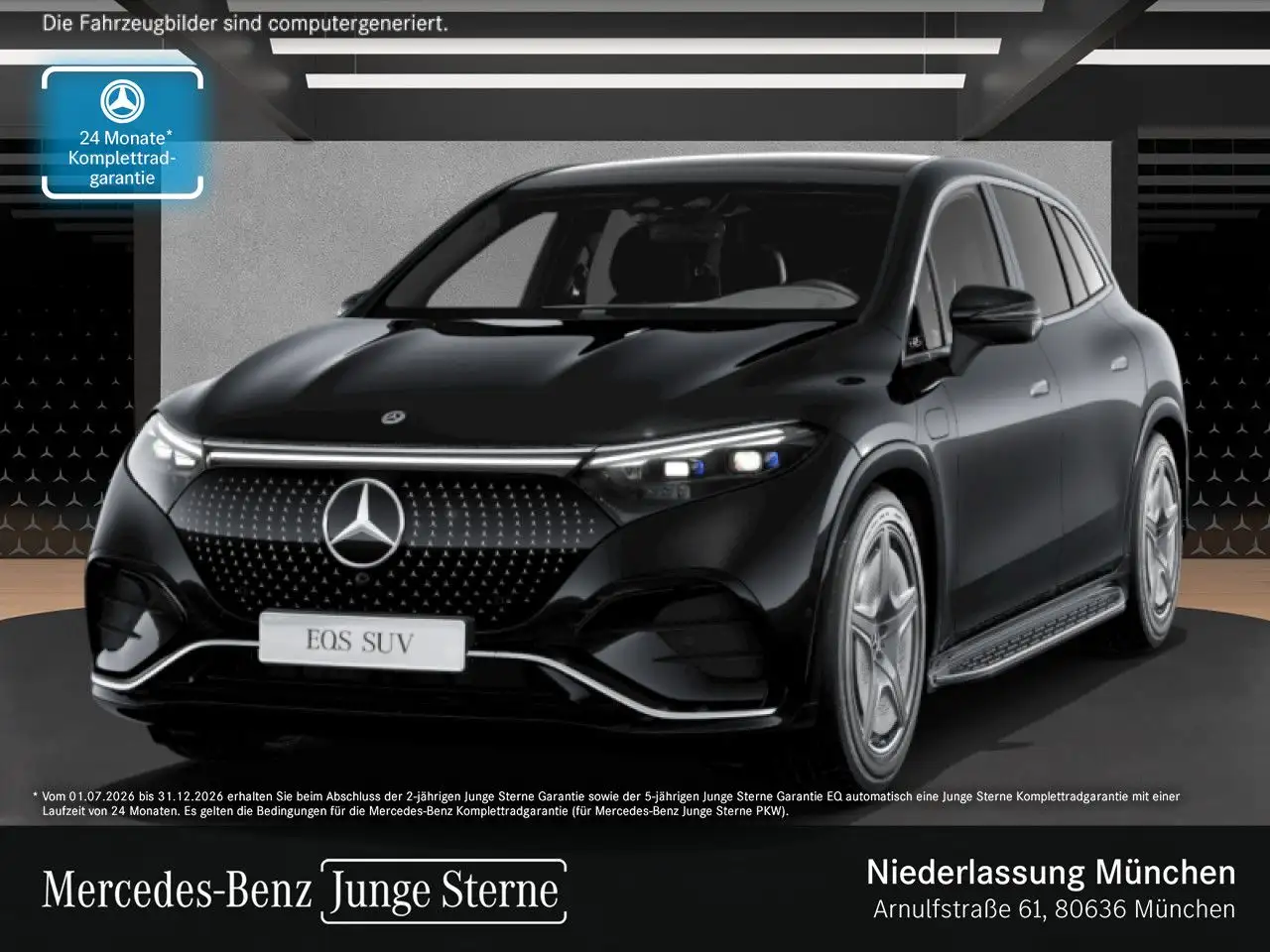 Mercedes-Benz EQS SUV EQS 450 4Matic AMG Fahrass Fondent Airmat Pano HUD — photo 1 of 23