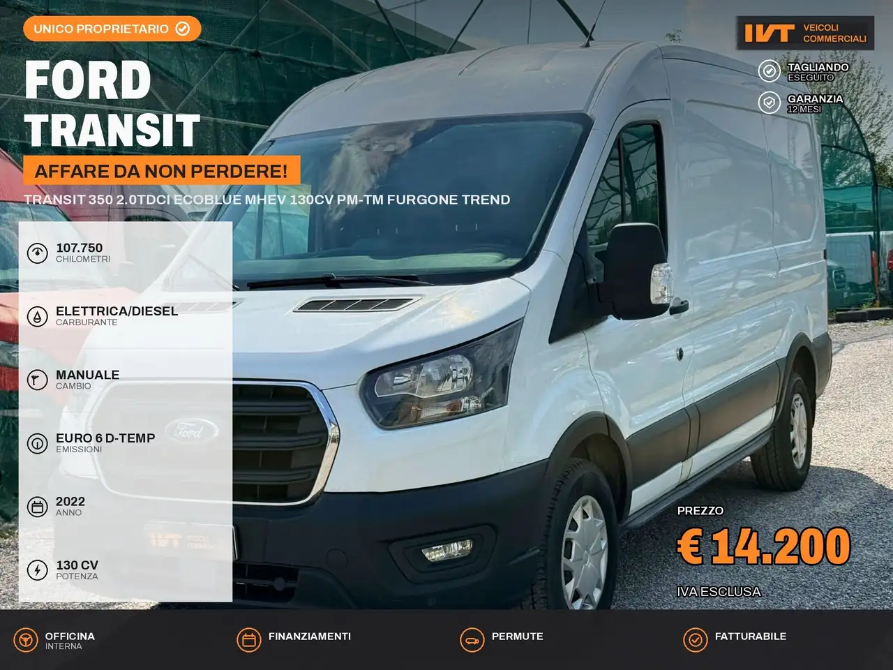 Ford Transit Transit 350 2.0TDCi EcoBlue MHEV 130CV PM-TM Furgo — photo 1 of 11
