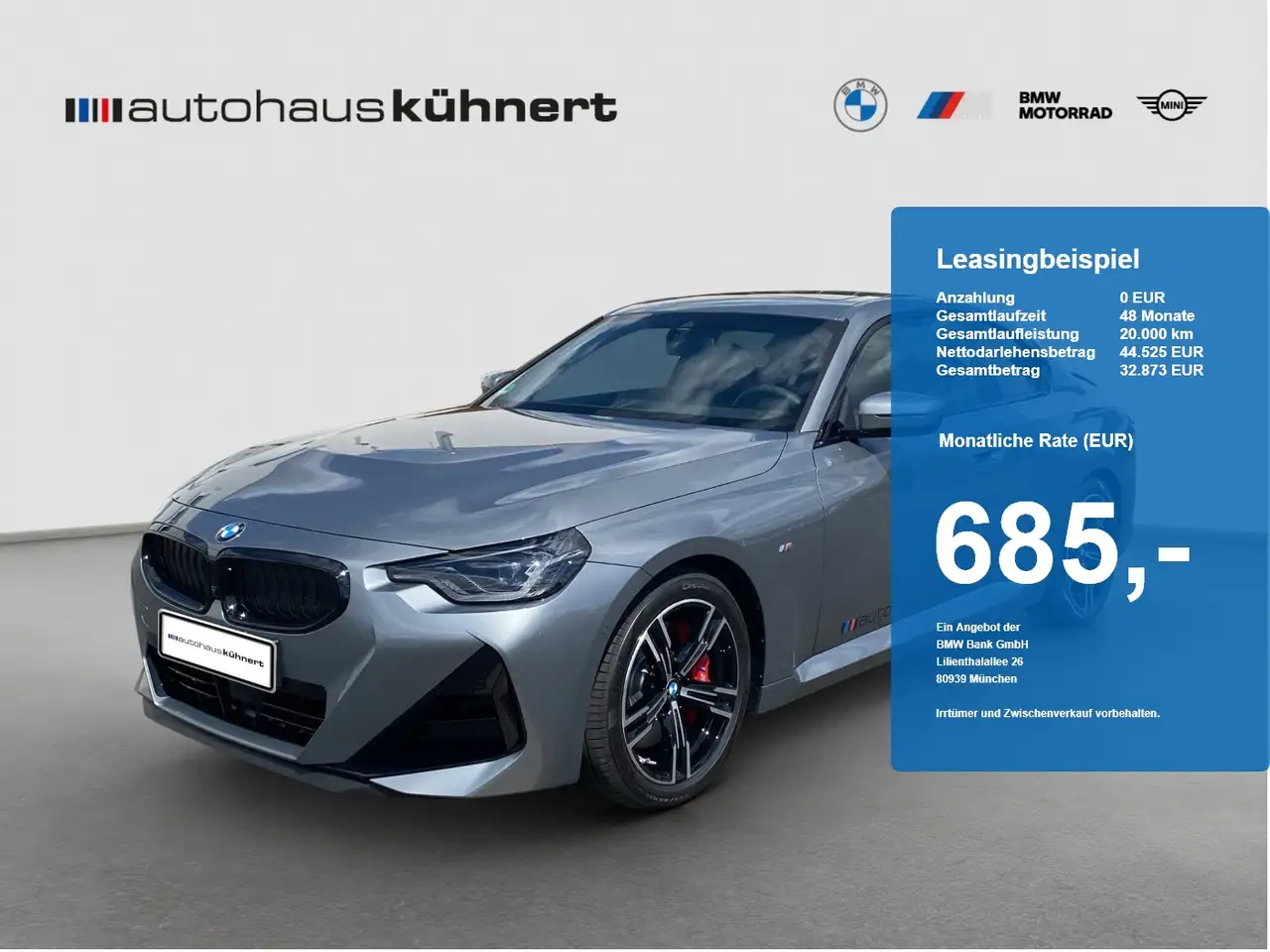 BMW 230 i Coupé M-Sport PRO UPE 64.980 EUR M-Sport PRO — photo 1 of 20