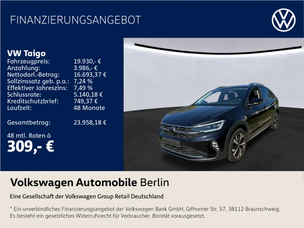 Volkswagen Taigo 1.0 TSI DSG Style Navi LED SHZ ACC PDC — photo 1 of 2