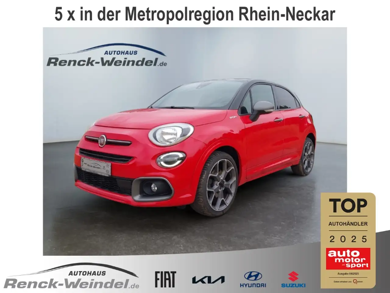 Fiat 500X Sport Navi LED ACC Apple CarPlay Android Auto Mehr — photo 1 of 17